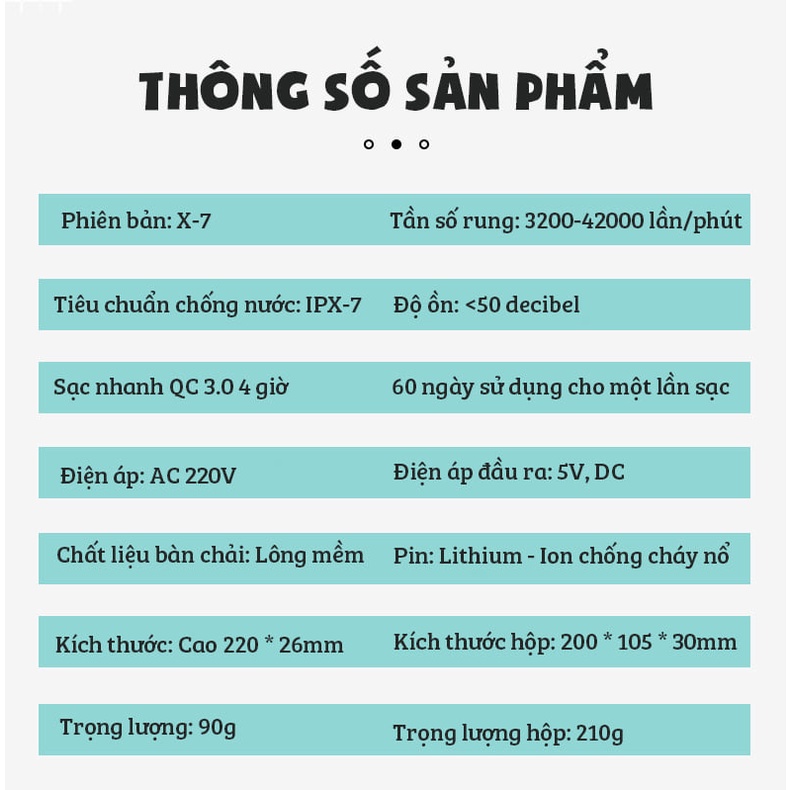 Bàn chải điện HAMANI X7 Pro 6 chế độ rung máy đánh răng điện tự động chải sạch mảng bám chăm sóc răng bảo hành 6 tháng