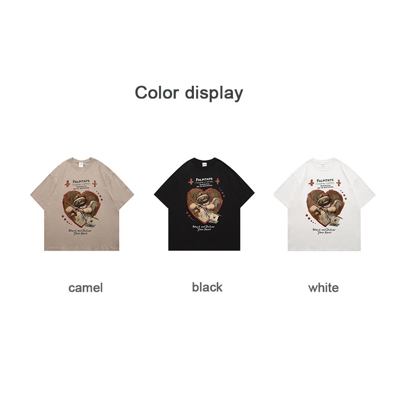 Áo Thun cotton Tay Ngắn In Hình Thiên Thần Thời Trang Mùa Hè 2022 Dành Cho Nam Nữ