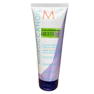 Dầu xả ánh tím khử tóc vàng, bạch kim Moroccanoil Blonde Perfecting Purple Conditioner 200ml ( New 2022 )