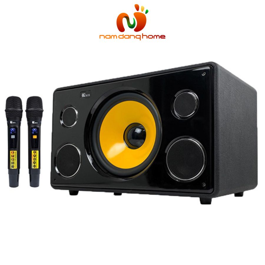 Loa kéo KCBOX S9 - Loa di động xách tay thùng gỗ bọc da, công suất 600W kết nối bluetooth 5.0 tặng k