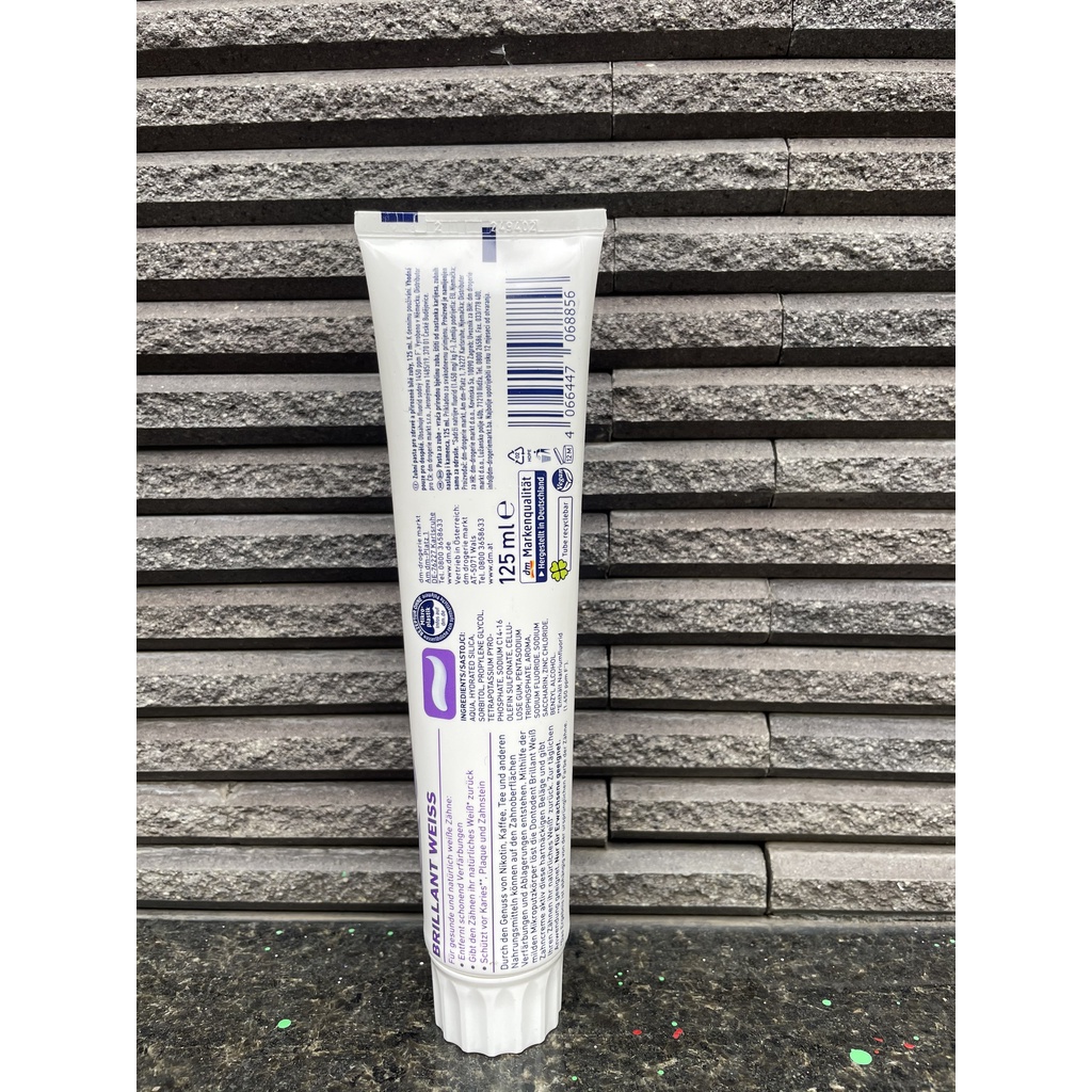 Kem đánh răng Dontodent Brillant weiss, Kem đáng răng của Đức, ngừa sâu răng, hơi thở thơm mát, cho bộ răng sáng bóng