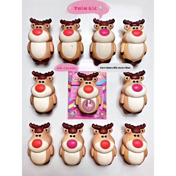 Squishy Tuần Lộc (Chất InDo) Chất Đặc Siêu Chậm Tăng • Kèm bao bì