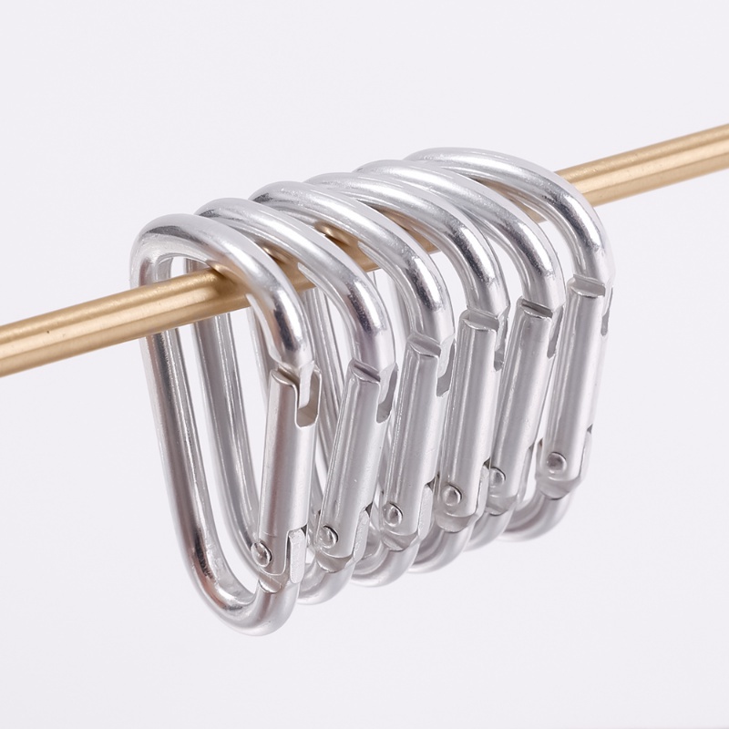 1 Móc Khóa Carabiner Chữ D Màu Bạc Bằng Nhôm An Toàn Cho Hoạt Động Thể Thao Ngoài Trời