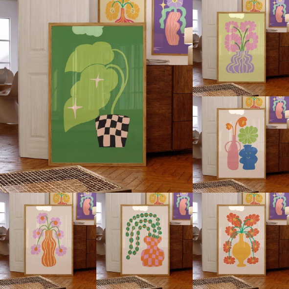 TRANH TREO TƯỜNG FLOWER, VIBES FUN, Y2K COLOR, PASTEL DENNISH AESTHETIC 58