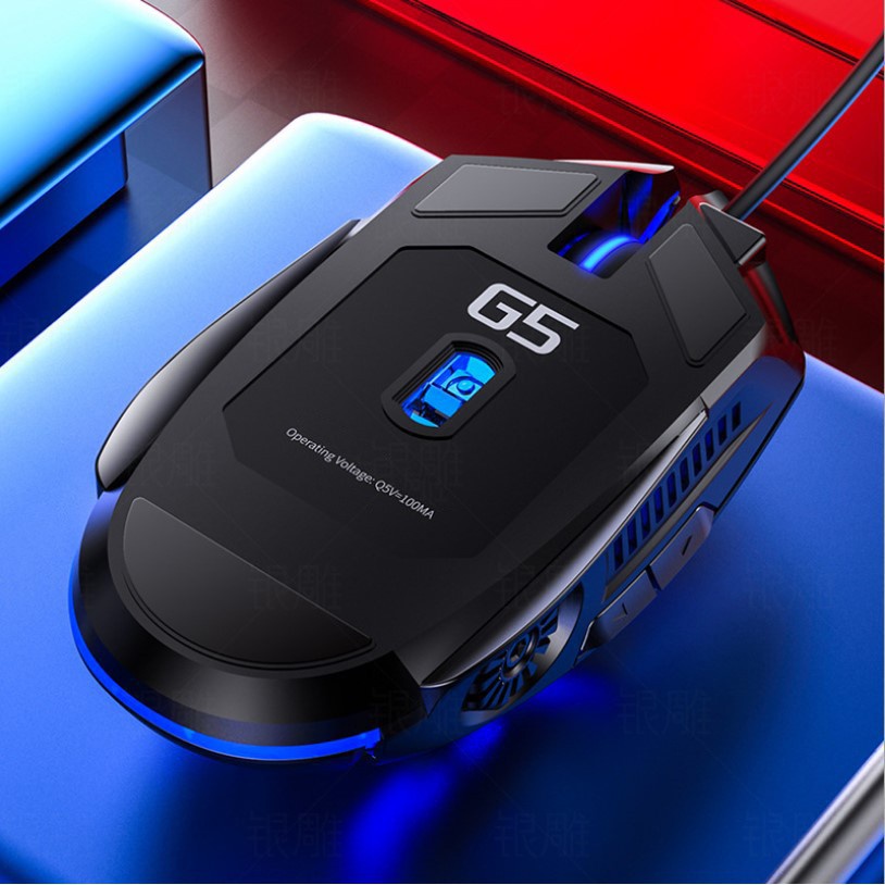Chuột Máy Tính Chơi Game G5 6D LED 7 Màu Đẹp, DPI Khủng 3200, Chơi Game Làm Việc Văn Phòng Cực Tiện Dụng