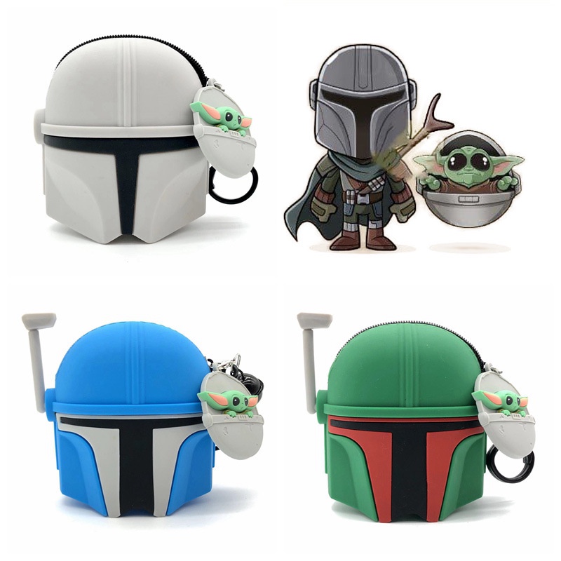 Móc Khóa Hình Baby Yoda Đội Nón Bảo Hiểm Bằng Silicon Thời Trang