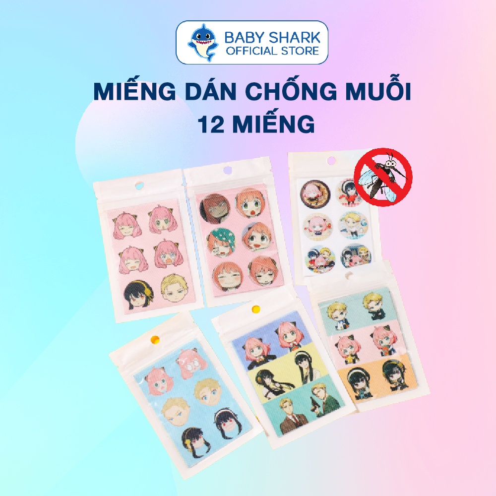 Miếng dán chống muỗi đuổi muỗi cho trẻ em và người lớn Spy x Family 12 miếng/túi an toàn hiệu quả