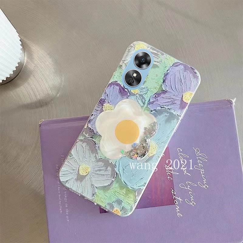 Ốp Điện Thoại Silicone Mềm Tranh Sơn Dầu Có Giá Đỡ Cho OPPO Reno8 T A78 5G 4G Reno 8 8T Reno8T 2023