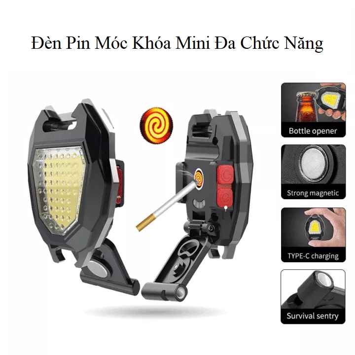 Đèn LED Mini Siêu Sáng Sạc USB Tiện Dụng 6in1 - Cắm Trại - Đi Phượt