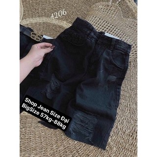 [Bigsize 55-88kg] Quần Jean Ngố Ống Rộng Đen/Xanh Nhạt Rách Kiểu Cá Tính.