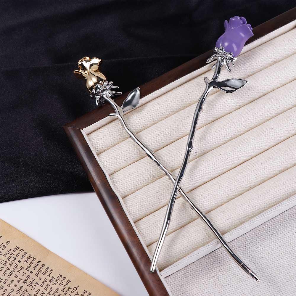 EXPEN Trâm Cài Tóc Hình Hoa Hồng Phong Cách Vintage Thanh Lịch Cho Nữ