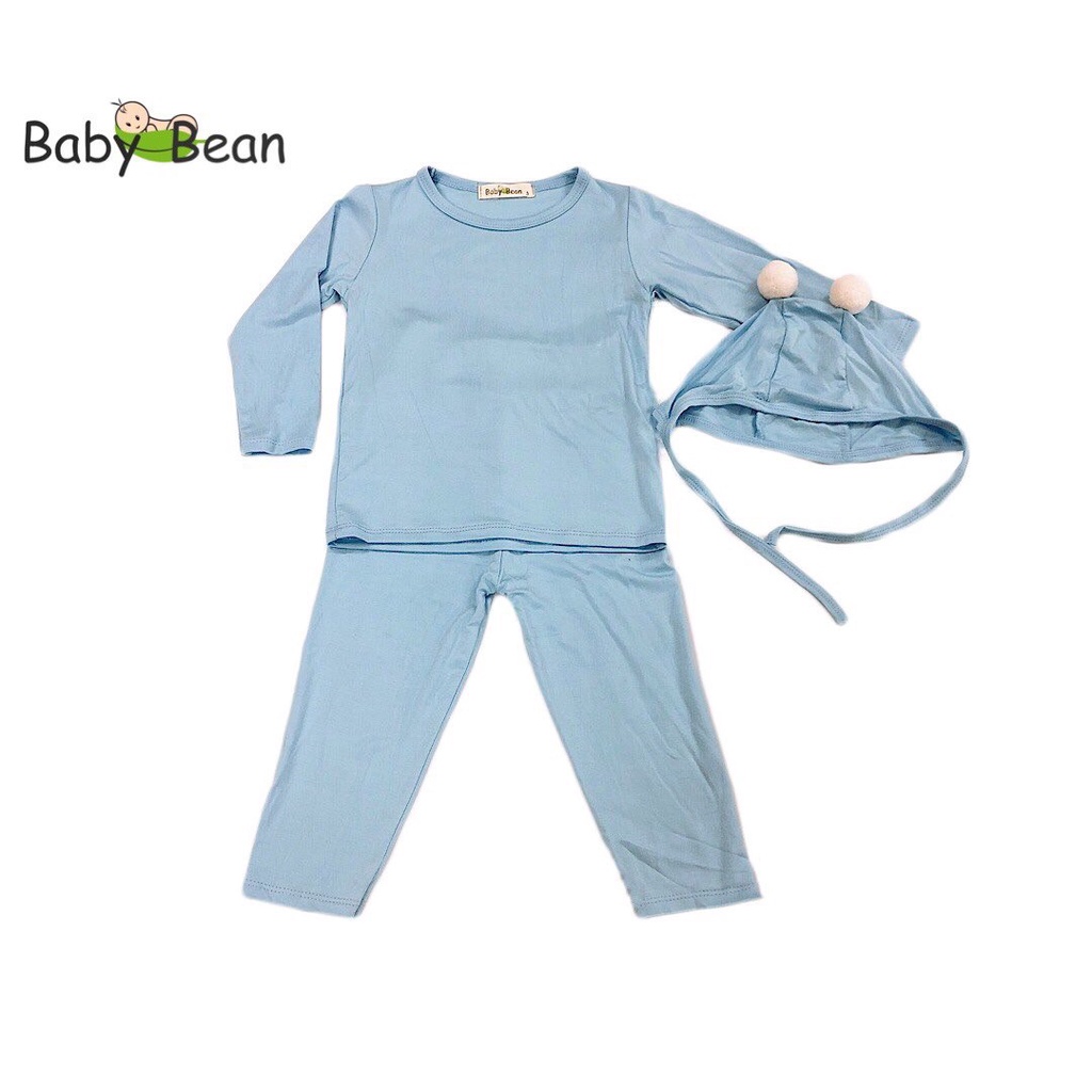 Bộ Đồ Thun Lạnh Tay Dài Bé Sơ Sinh BabyBean kèm NÓN (MÀU NGẪU NHIÊN) (7kg-13kg)