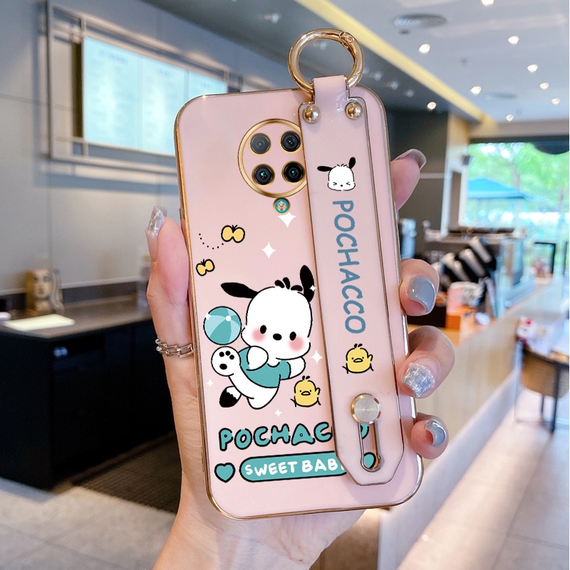 Ốp Điện Thoại Silicon Mềm Siêu Mỏng Mạ Điện Hình Cinnamoroll Có Dây Đeo Cổ Tay Cho Xiaomi Redmi K30 Pro K30 Ultra K30 Pro Zoom Poco F2 Pro