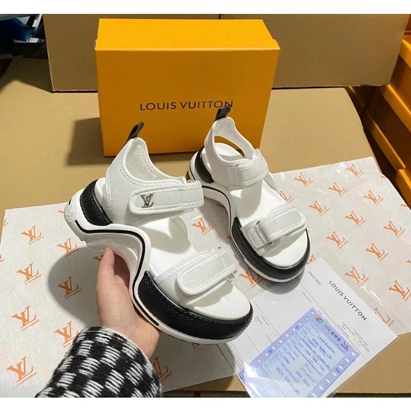 Sandan LV nữ - Hàng QC fullbox - sẵn nâu- xanh- trắng- đen- hồng- kèm video thật