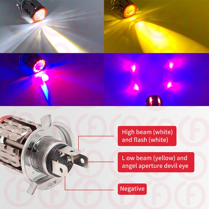 Đèn Pha LED H4 HS1 H6 BA20D T19 P15D Chuyên Dụng Cho Xe Mô Tô