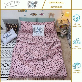 Bộ Chăn Ga Gối Cotton Poly CAS Decor - Hình Beo Hồng ( 3 Món , 4 Món , 5 Món ) Đủ Size