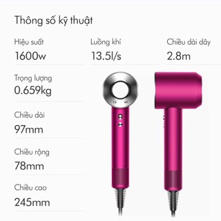 Combo Máy sấy tóc Dyson SuperSonic™ HD08 (Fu/Nk) và Lược Paddle