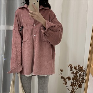 [ ORDER ] áo sơ mi ulzzang order áo khoác sơ mi nhung tăm dáng rộng phong cách hàn quốc KÈM ẢNH THẬT