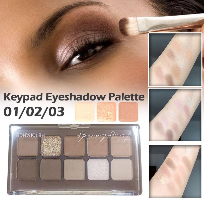 Bảng Phấn Mắt 10 Màu Lì / Nhũ Ngọc Trai Kháng Nước Chống Mồ Hôi Cho Người Mới Bắt Đầu