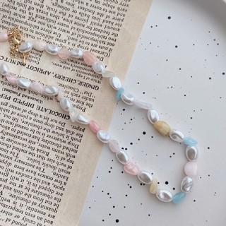 [littlebrown] Vòng cổ phối đá pastel