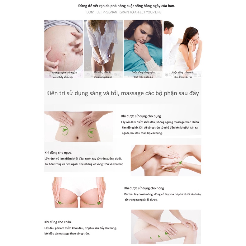 【💯Genuine Goods] QEM Stretch Marks Cream 100ml Prevention For Pregnant Women, Overcoming Stretch Marks