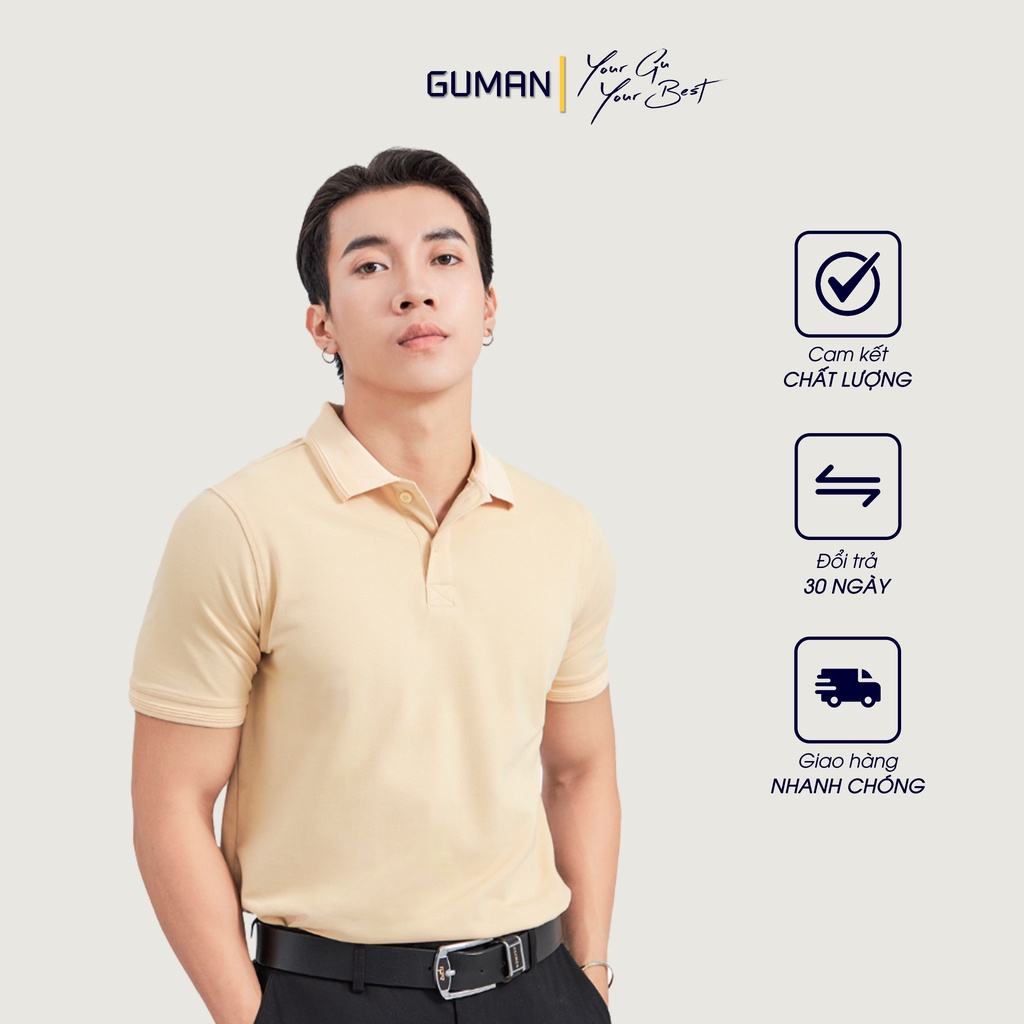 Áo Polo Lucas Chất Liệu Cotton CVC Phom Slimfit Tôn Dáng Màu Be GAP061 - GUMAN