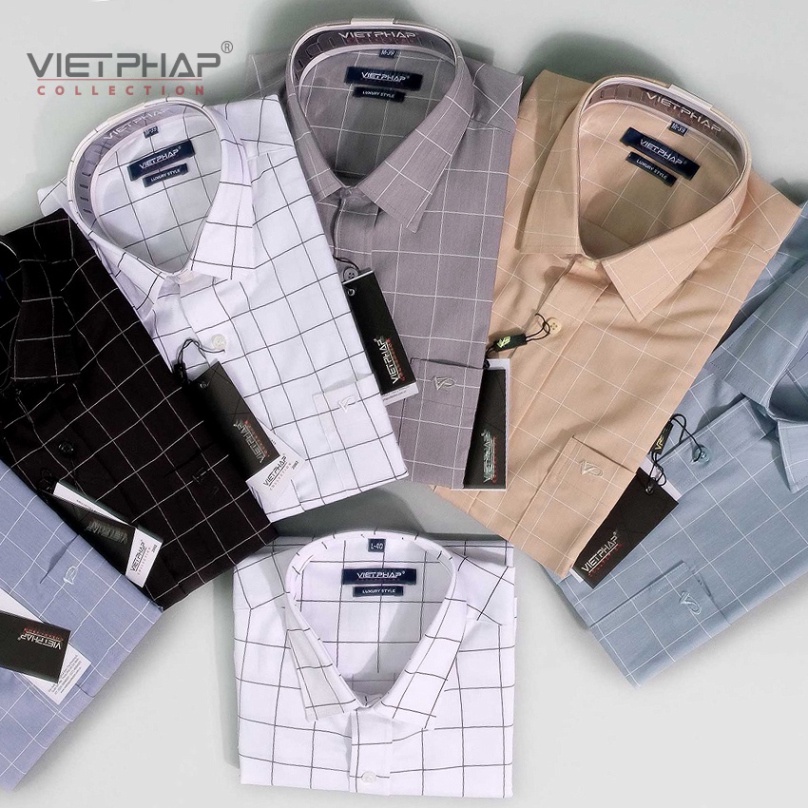 Áo Sơ Mi Bamboo ngắn tay nam VIỆT PHÁP / Form Luxury / Chất liệu sợi tre Cao Cấp thoáng mát, thấm hút mồ hôi tốt 9305