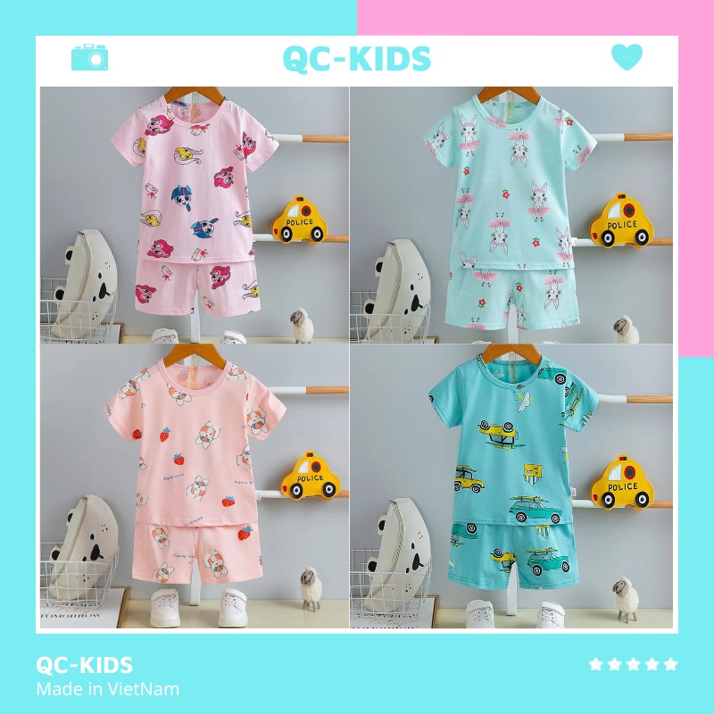 Bộ cộc tay cho bé trai và gái xuất hàn 8-16kg