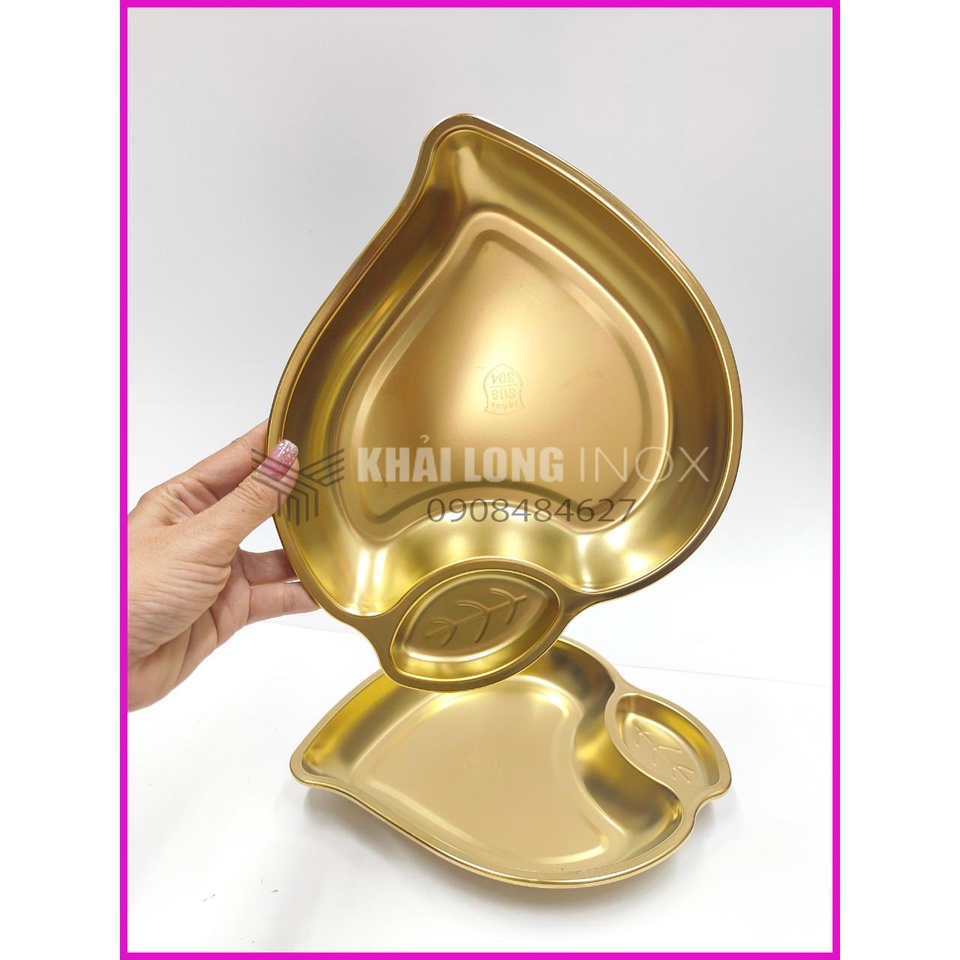 [Chính hãng] Khay Inox Hình Quả Đào Mạ Vàng