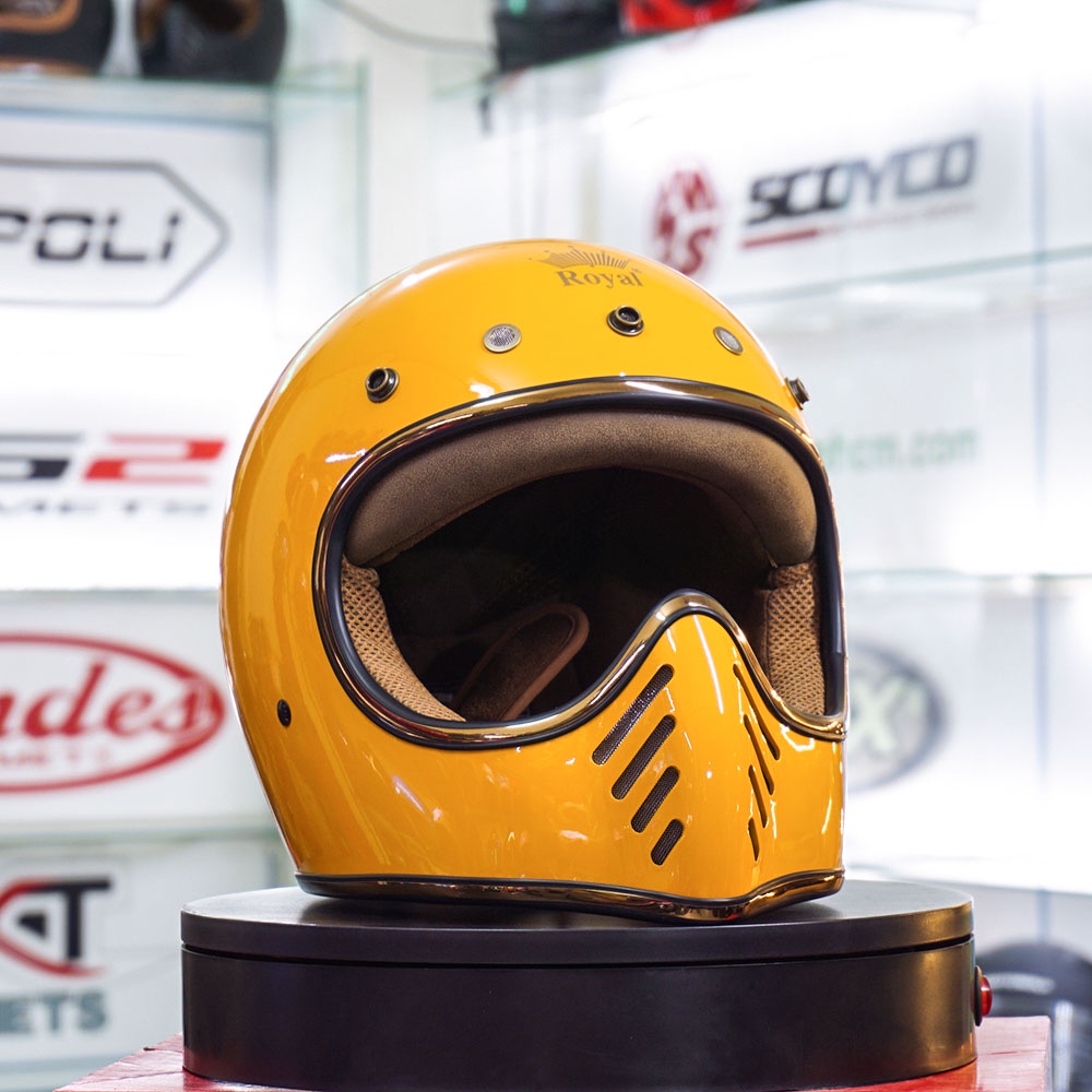 Mũ Bảo Hiểm Fullface Classic Royal H1 Chính Hãng, bảo hành 24 tháng