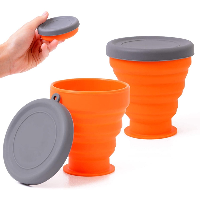 Cốc Uống Nước Du Lịch Bằng Silicone Có Thể Gấp Gọn Tiện Lợi