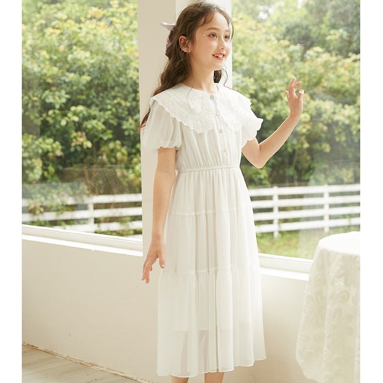 Đầm Voan Công Chúa Dáng Dài Thời Trang Mùa Hè 2023 Cho Bé Gái 3-18 Tuổi