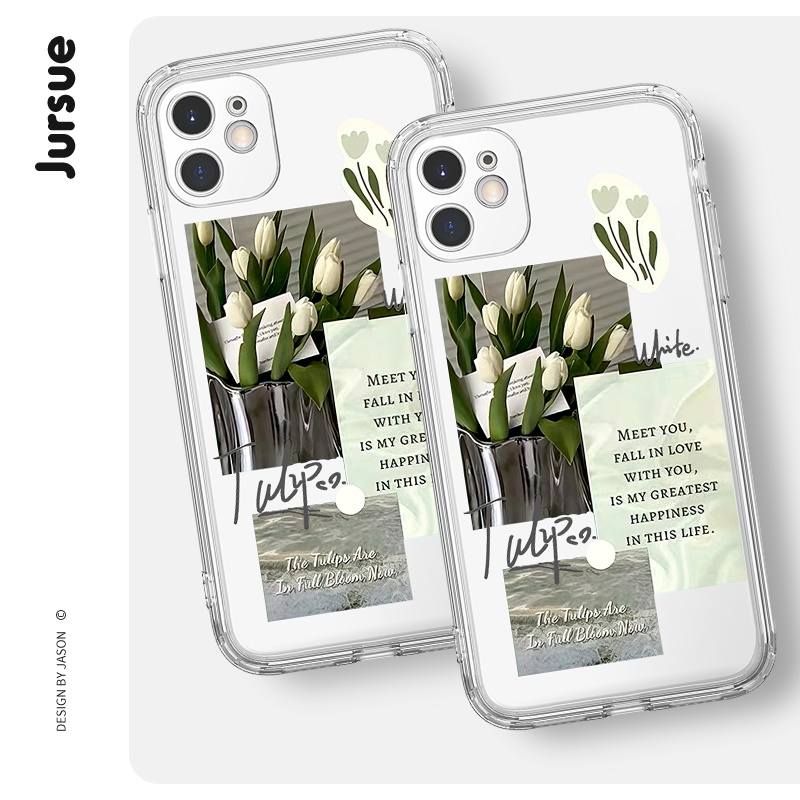 Ốp lưng JURSUE hoạt hình dễ thương đẹp độc lạ dẻo Cho iPhone 14 13 12 11 Pro Max SE 2020 X XR XS 8 7 ip 6S 6 Plus kute XYH1242