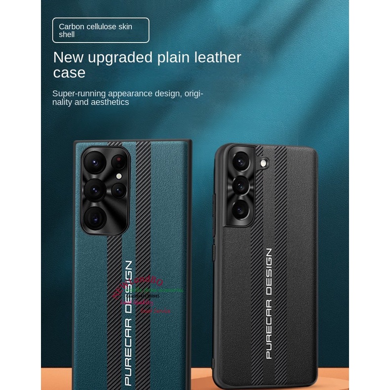 Ốp Điện Thoại Da Dệt Sợi Carbon Cho Samsung Glaxy S23 S22 Note20 Ultra