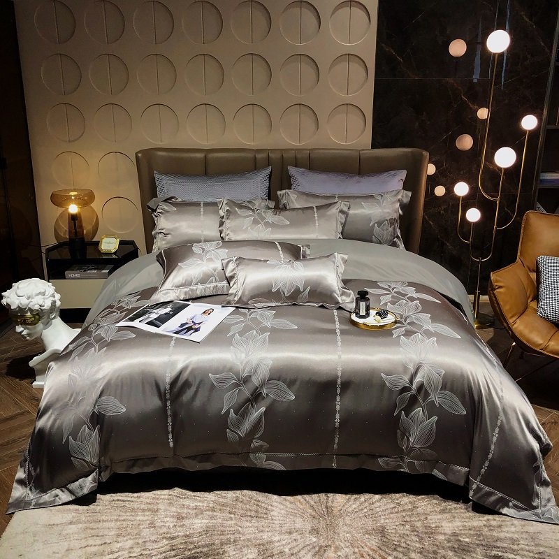 Bộ Chăn Ga Gối Gấm Hoàng Gia Singapore Nhập Khẩu OYMYAKO