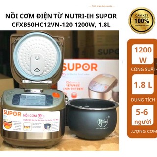 Nồi cơm điện tử cao tần supor cfxb50hc12vn-120,1.8l, 1200w lòng niêu - hàng chính hãng bảo hành 2 năm