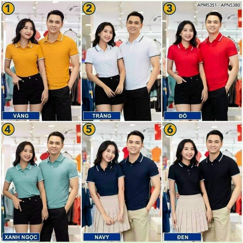 ÁO POLI NAM NỮ PHỐI CỔ VẢI THOÁNG MÁT