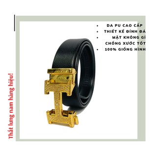 Thắt lưng nam hàng hiệu, Dây thắt lưng nam chữ H đính đá cao cấp