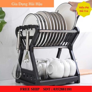 Kệ Để Bát Đĩa 2 Tầng Nhỏ Gọn, Giá Úp Chén Đĩa