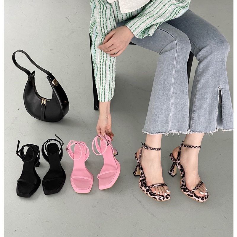 HOT Giá RẺ Giày sandals quai mảnh cao gót ulzzang cứng cáp cho nữ 2023