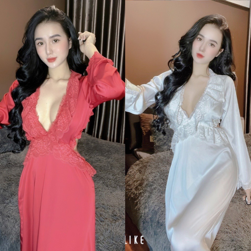Đầm ngủ sexy dáng dài khoe lưng trần siêu sinh, hàng thiết kế