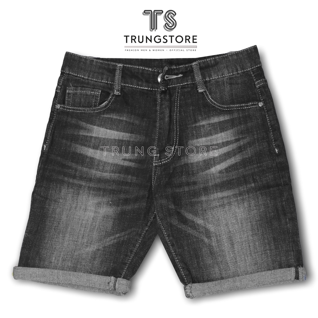 [HÀNG SHOP MÃ SJNĐ - 009] SHORT JEAN ĐEN XÁM RÂU MÈO VẢI JEAN BÒ CO GIÃN TỐT
