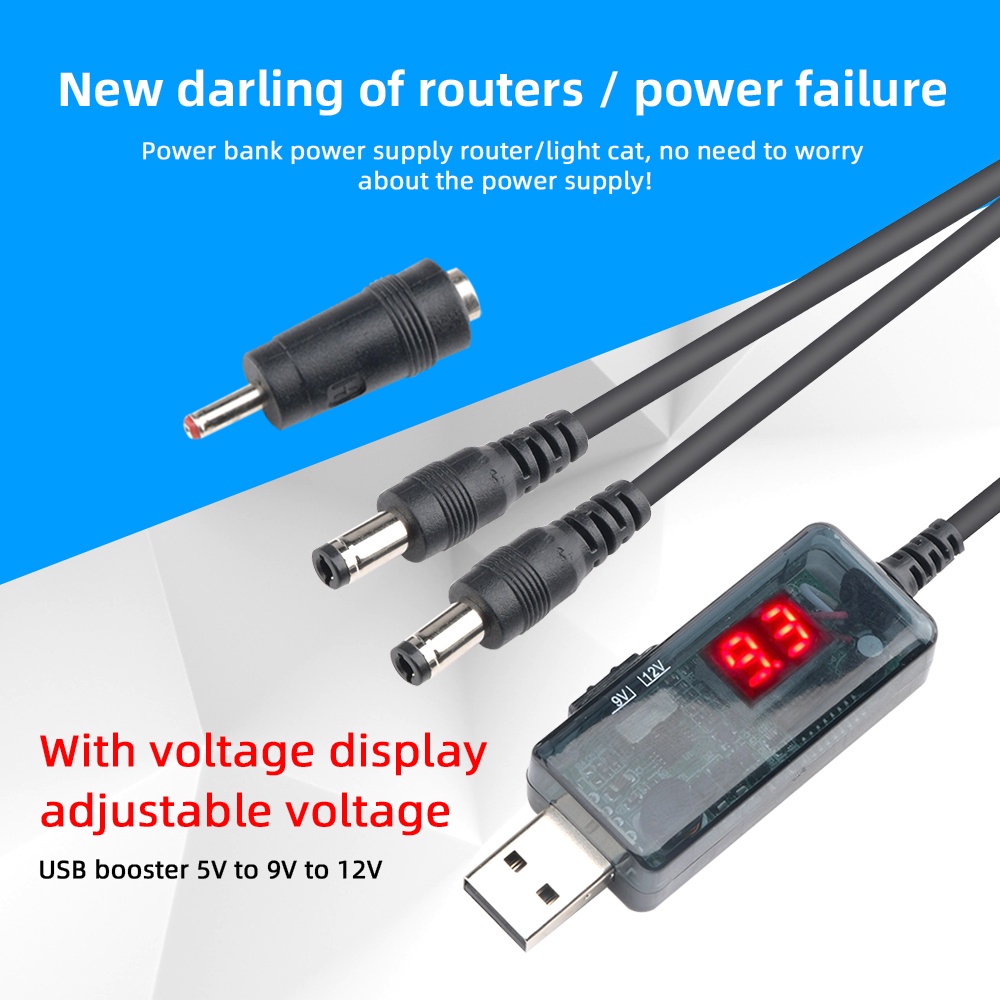 VIRWIR Dây Cáp Tăng Áp Nguồn Điện USB DC 5V Sang 9V 12V 1A