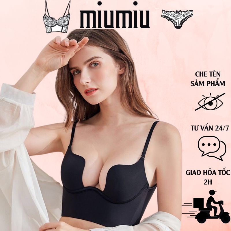 Áo ngực nữ khoét lưng chữ U mặc váy hở lưng dây sợi mảnh gợi cảm đa năng MM255