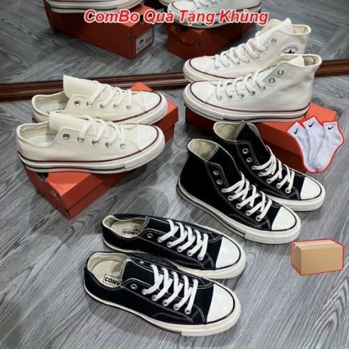 Giày Convers Chuck taylor 1970s đen trắng cổ thấp cao cổ, giày cv 1970s chuẩn S.Cấp Full pk F239 Fiora Sneaker