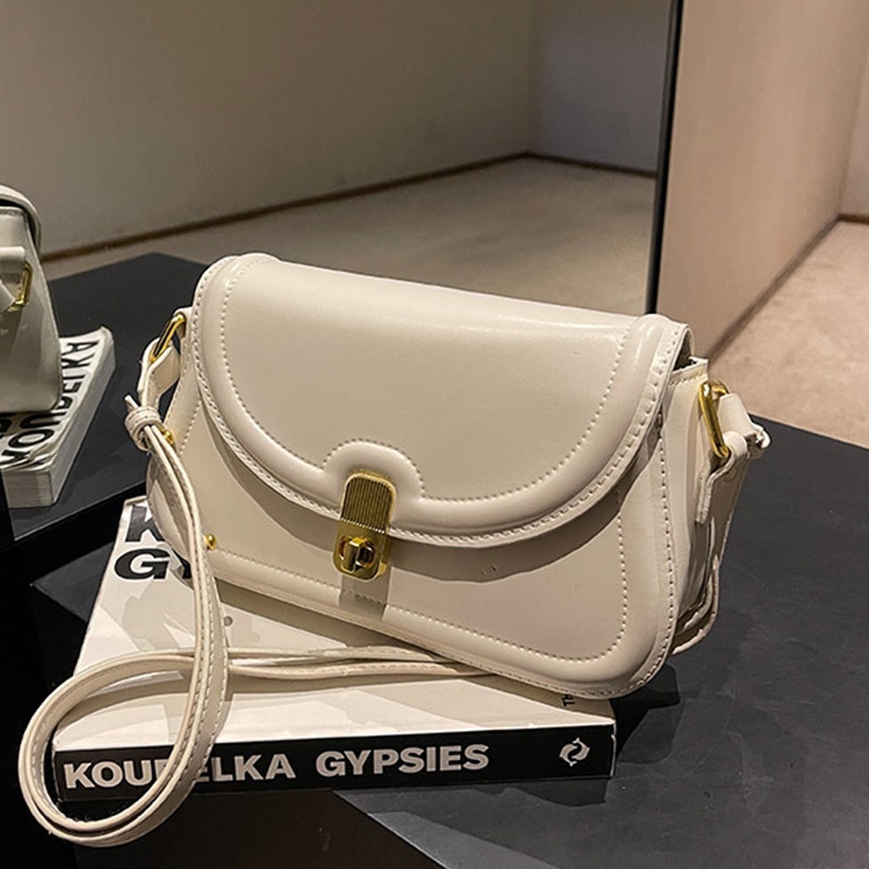 Túi Đeo Chéo Màu Trơn Phong Cách Retro Thời Trang Cho Nữ