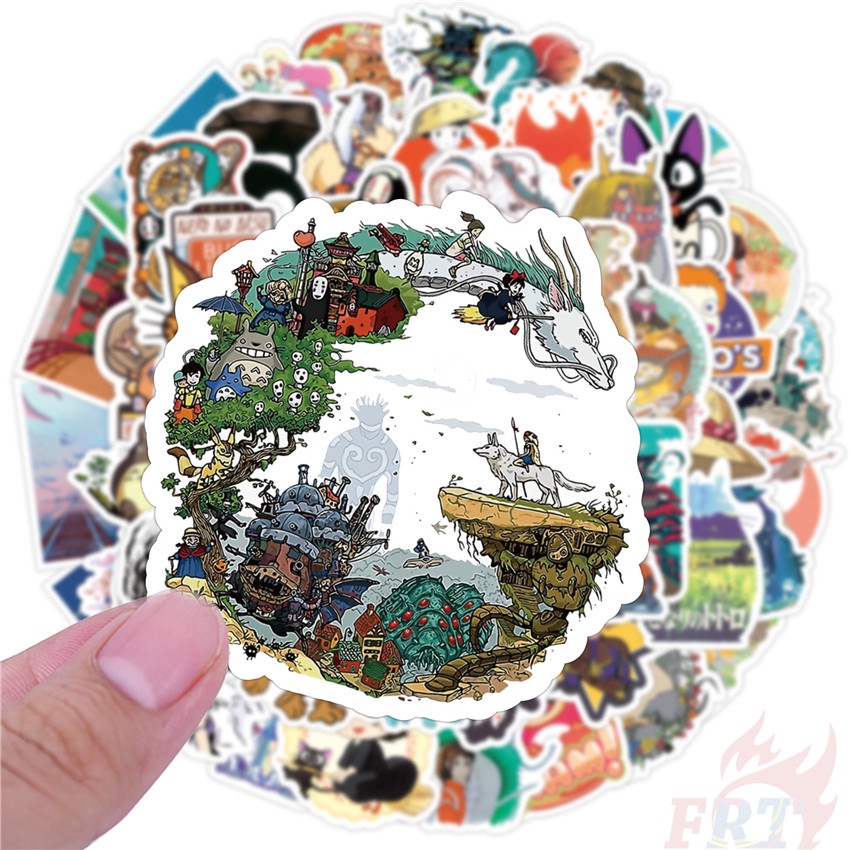 ❉ Miếng Dán Hình Anime Miyazaki Hayao Xinh Xắn ❉ Bộ 55 Sticker Chống Thấm Nước Họa Tiết Doodle Hợp Thời Trang