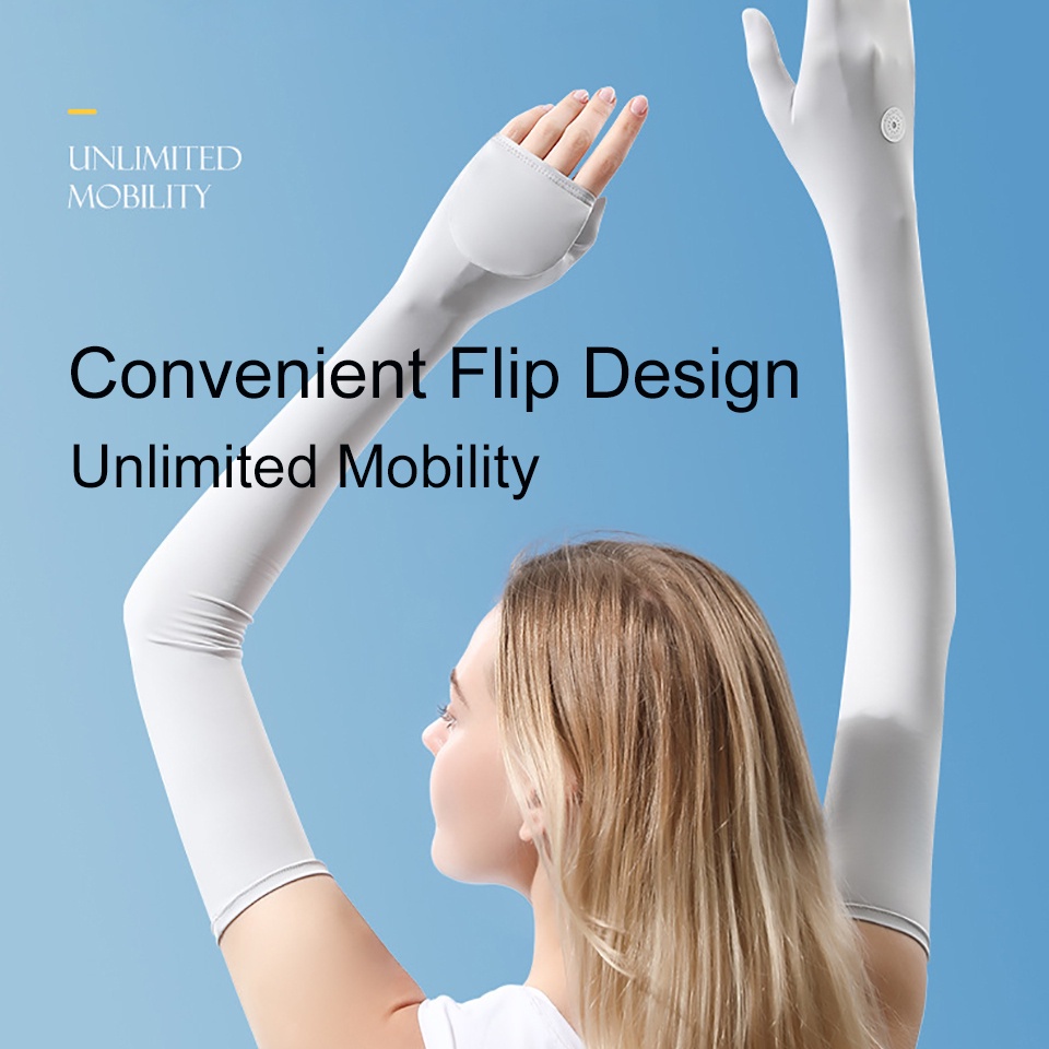 1 Cặp Găng Tay Chống Nắng Và Tia UV Bằng Lụa Lạnh Thoáng Khí Dành Cho Nữ