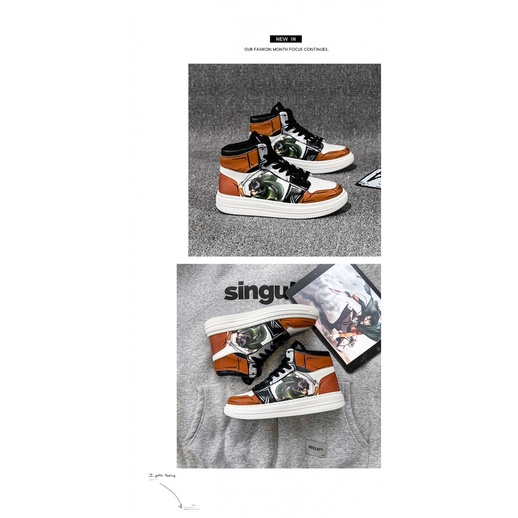 Giày Thể Thao Cổ Cao Thoải Mái In Họa Tiết Hoạt Hình Naruto Sasuke Thời Trang Cho Nam