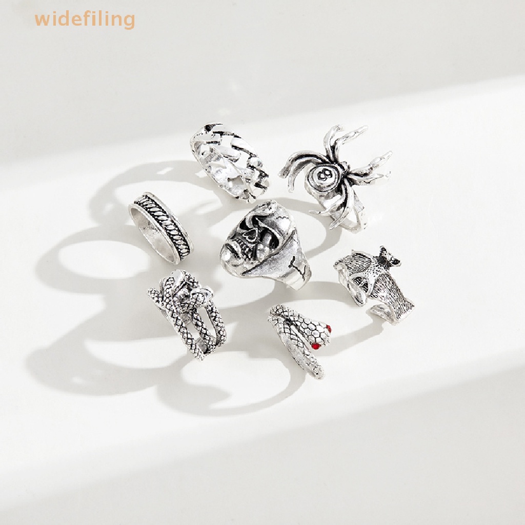 Set 7 Nhẫn Đeo Tay Phong Cách Gothic Thời Trang Cho Nam Và Nữ